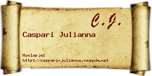 Caspari Julianna névjegykártya